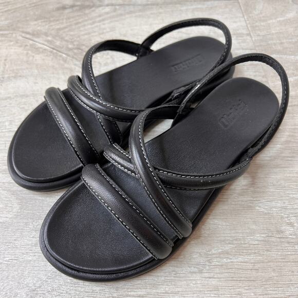 OluKai Shoes - Olakai Sandals Womens Size 6/7 Black Tiare Strappy Full Grain Leather Slingback